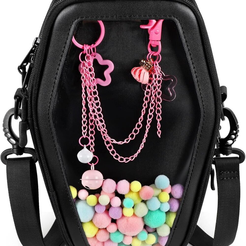 Ita Coffin Purse with Insert Gothic Crossbody Bag for Halloween